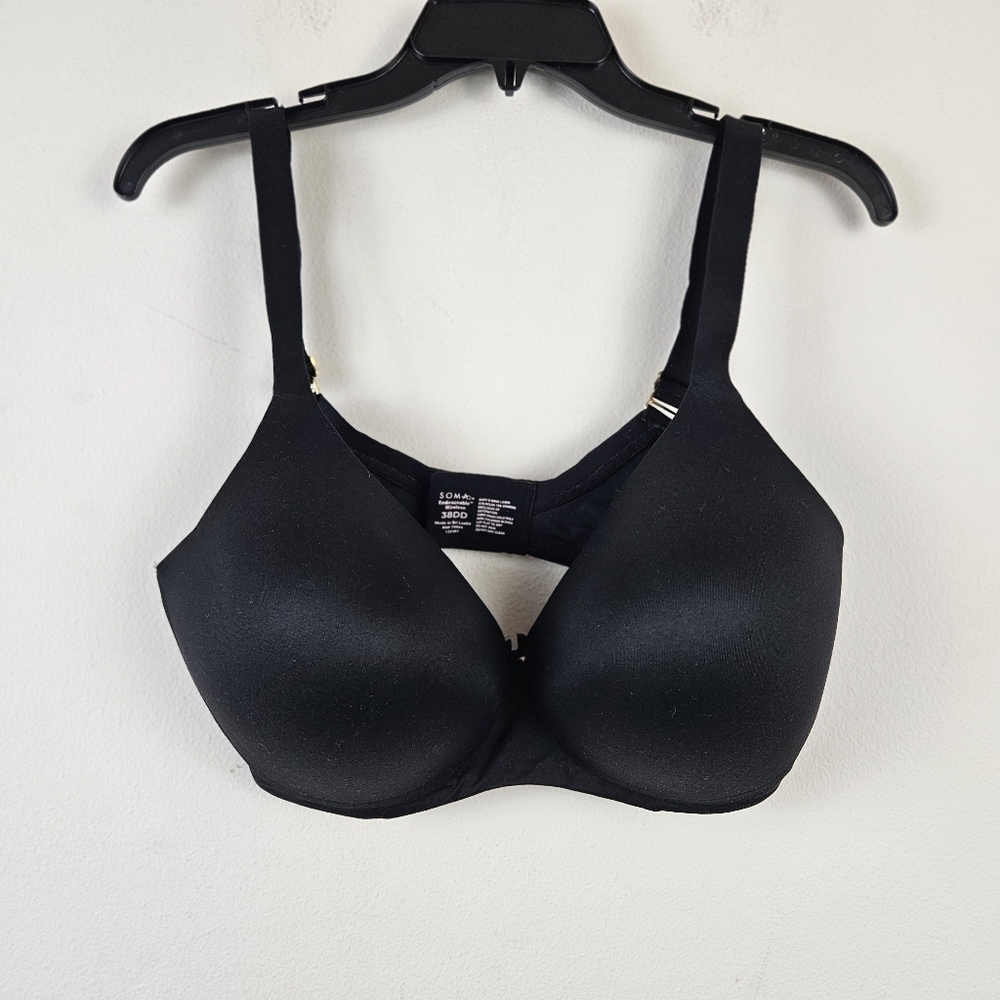 SOMA EMBRACEABLE WIRELESS LIGHTLY PADDED BRA 38E (DD) BLACK LIKE NEW